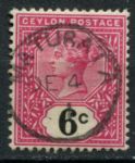Цейлон 1899-1900 гг. • Gb# 259 • 6 c. • королева Виктория • стандарт • Used VF