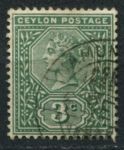 Цейлон 1899-1900 гг. • Gb# 257 • 3 c. • королева Виктория • стандарт • Used VF