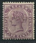 Цейлон 1886 г. • Gb# 195 • 5 c. • королева Виктория • стандарт • MH OG VF