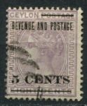 Цейлон 1885 г. • Gb# 187 • 5 на 8 c. • надпечатка нов. номинала • Used VF