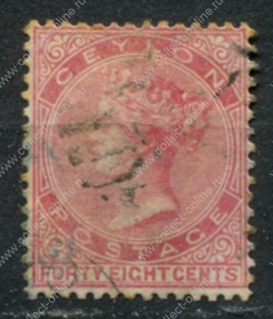 Цейлон 1872-1880 гг. • Gb# 130 • 48 c. • Королева Виктория • Used VF ( кат. - £10 )