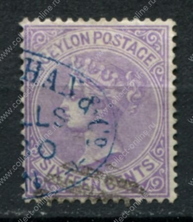 Цейлон 1872-1880 гг. • Gb# 126 • 16 c. • Королева Виктория • Used VF
