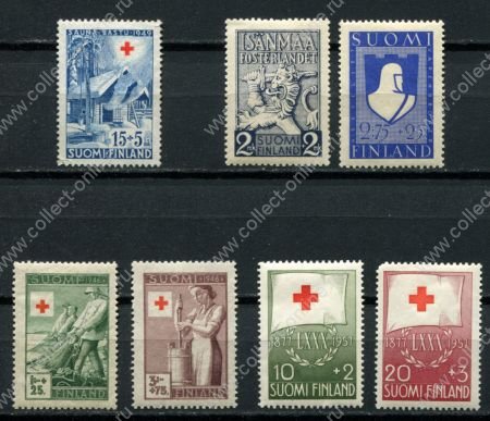 Финляндия 195х гг. • Для Красного Креста • 7 марок • MNg/MNH/MH OG VF