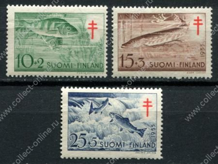 Финляндия 1955 г. • Mi# 443-445 • рыбы • полн. серия • MH OG VF