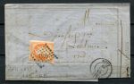 Франция 1859 г. • Sc# 18 • 40 с. • Император Наполеон • б.з. • конверт • Used(Париж-Пиренеи) XF