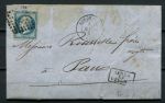 Франция 1861 г. • Sc# 15 • 20 с. • Император Наполеон • б.з. • конверт • Used(Бордо-По) XF