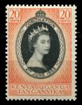 Кения, Уганда и Танганьика 1953 г. • Gb# 165 • 20 c. • Коронация Елизаветы II • MNH OG VF (1)