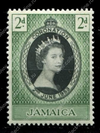 Ямайка 1953 г. • Gb# 153 • 2 d. • коронация Елизаветы II • MNH OG VF