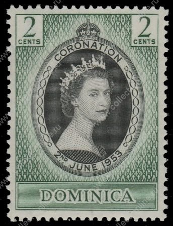 Доминика 1953 г. • Gb# 139 • 2 c.• Коронация Елизаветы II • MNH OG VF