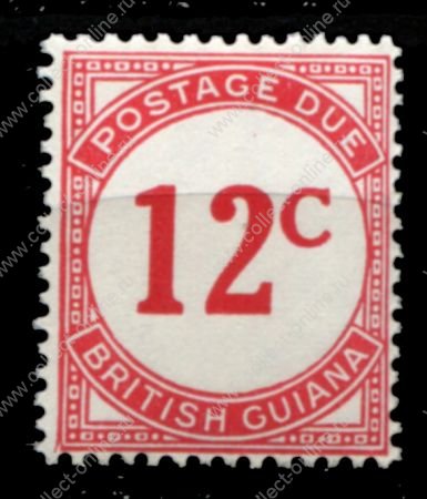Британская Гвиана 1940-1955 гг. • Gb# D4a • 12 c. • доплатная • MLH OG VF ( кат. - £25 )