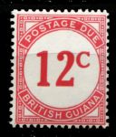 Британская Гвиана 1940-1955 гг. • Gb# D4a • 12 c. • доплатная • MLH OG VF ( кат. - £25 )