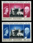 Британская Гвиана 1966 г. • Gb# 374-375 • 4 и 25 c. • Уинстон Черчилль (памятный выпуск) • полн. серия • MH OG VF