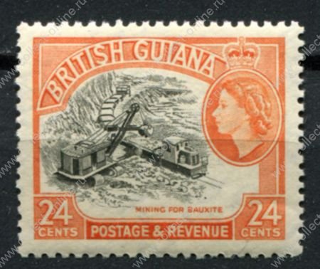 Британская Гвиана 1954-1963 гг. • Gb# 339 • 24 c. • осн. выпуск • добыча бокситов • MNH OG VF ( кат. - £10 )