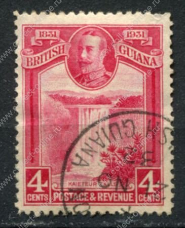 Британская Гвиана 1931 г. • Gb# 285 • 4 c. • 100-летие объединения в колонию • Used F-VF