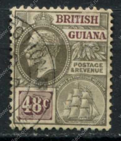 Британская Гвиана 1921-1927 гг. • Gb# 279 • 48 c. • Георг V • стандарт • Used F-VF ( кат. - £5 )