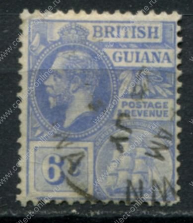 Британская Гвиана 1921-1927 гг. • Gb# 276 • 6 c. • Георг V • стандарт • Used F-VF