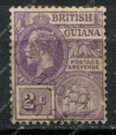 Британская Гвиана 1921-1927 гг. • Gb# 274 • 2 c. • Георг V • стандарт • Used F-VF