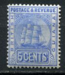 Британская Гвиана 1907-1910 гг. • Gb# 255 • 5 c. • парусный фрегат • стандарт • MH OG VF ( кат. - £25 )