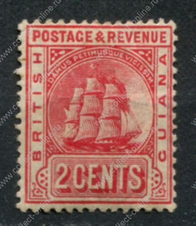 Британская Гвиана 1907-1910 гг. • Gb# 253 • 4 c. • парусный фрегат • стандарт • MH OG VF ( кат. - £25 )