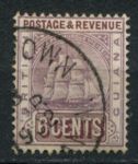 Британская Гвиана 1889 г. • Gb# 197 • 6 c. • парусный фрегат • стандарт • Used F-VF ( кат. - £32 )