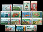 Каймановы о-ва 1969 г. • Gb# 238-252 • 1 c. - $2 • 2-й осн. выпуск (надпечатки нов. валюты) • полн. серия • MLH OG VF