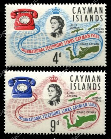 Каймановы о-ва 1966 г. • Gb# 198-199 • 4 и 9 d. • Международная телефонная связь • полн. серия • MLH OG VF