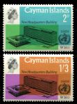 Каймановы о-ва 1966 г. • Gb# 196-197 • 2 d. и 1s.3d. • Новая здание ВОЗ • полн. серия • MLH OG VF