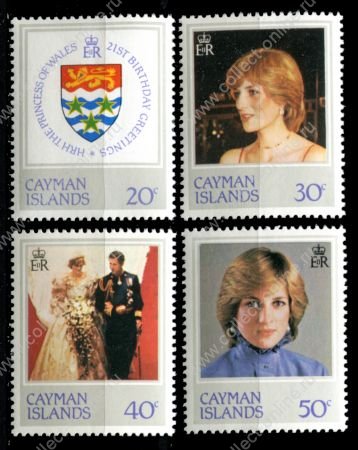 Каймановы о-ва 1982 г. • Gb# 549-552 • 20 - 50 c. • 21-летие принцессы Дианы • полн. серия • MNH OG VF ( кат.- £6 )