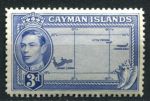 Каймановы о-ва 1938-1948 гг. • Gb# 121a • 3 d. • Георг VI • 1-й осн. выпуск • карта островов • MH OG VF