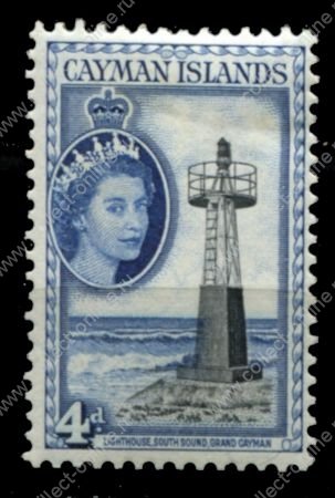 Каймановы о-ва 1953-1962 гг. • Gb# 155 • 4 d. • Елизавета II • 1-й осн. выпуск • маяк • MH OG VF