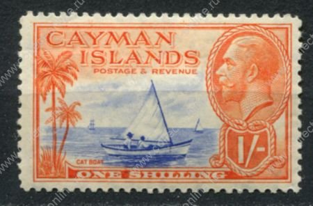 Каймановы о-ва 1935 г. • Gb# 104 • 1 sh • Георг V основной выпуск • парусник • MH OG VF ( кат. - £8 )