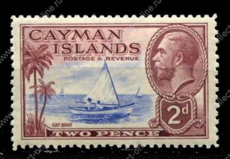 Каймановы о-ва 1935 г. • Gb# 100 • 2 d. • Георг V основной выпуск • парусник • MH OG VF