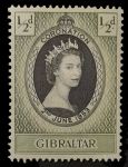 Гибралтар 1953 г. • Gb# 144 • ½ d. • Коронация Елизаветы II • MNH OG VF