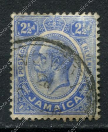 Ямайка 1912-1920 г. • Gb# 61 • 2½ d. • Георг V • стандарт • Used F-VF