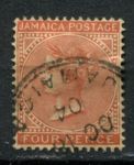 Ямайка 1883-1897 гг. • Gb# 22a • 4 d. • королева Виктория • стандарт • Used VF