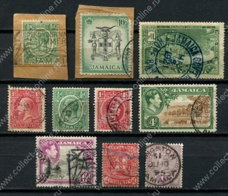 Ямайка 1889-1936 гг. • поборка 9 разных марок • Used F-VF ( кат. - £17+ )