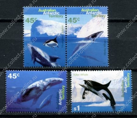 Австралийская антарктическая территория 1995 г. • SC# L94-97 • 45 c. - $1 • Киты и дельфины Антарктики • полн. серия • MNH OG VF