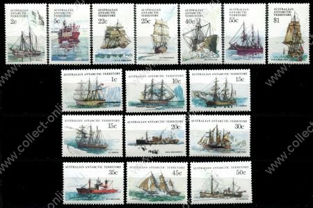 Австралийская антарктическая территория 1979-1981 гг. • SC# L37-52 • 1 c. - $1 • парусники • полн. серия • MNH OG VF