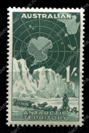 Австралийская антарктическая территория 1959 г. • Gb# 4 • 1 sh. • собачья упряжка • MNH OG VF