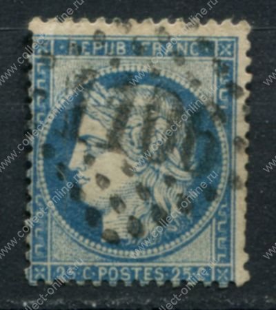 Франция 1870-1873 гг. • Sc# 58 • 25 c. • Церера • стандарт • Used F-VF ( кат.- $2 )