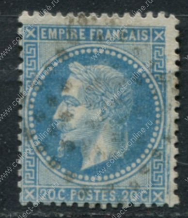 Франция 1863-1870 гг. • Sс# 33 • 20 c. • Император Наполеон III • стандарт • Used F-VF ( кат.- $2 )