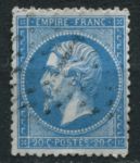 Франция 1862-1871 гг. • Sc# 26(Mi# 21a) • 20 c. • Император Наполеон III • стандарт • Used F-VF