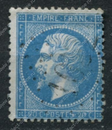 Франция 1862-1871 гг. • Sc# 26(Mi# 21a) • 20 c. • Император Наполеон III • стандарт • Used F-VF
