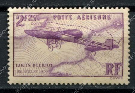 Франция 1934 г. • Mi# 294 • 2.25 fr. • 25-летие первого перелета через Ламанш • авиапочта • MH OG VF ( кат.- 20$ )