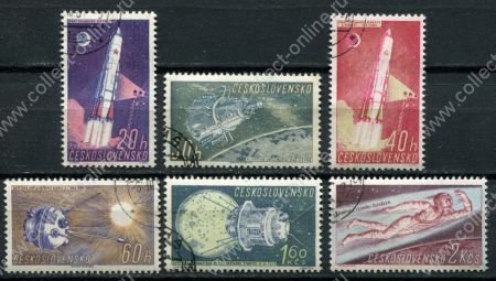 Чехословакия 1961 г. • Mi# 1252-1257 • 20 h. - 2 kr. • Космические полеты к Марсу • полн. серия • Used(ФГ) OG VF