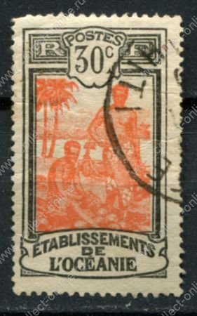 Французская Океания 1922-1927 гг. • Iv# 53 • 30 c. • осн. выпуск • рабочие Канака • Used F-VF