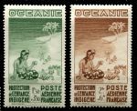 Французская Океания 1942 г. • Iv# A4-5 • охрана здоровья детей • полн. серия • авиапочта • MH OG VF