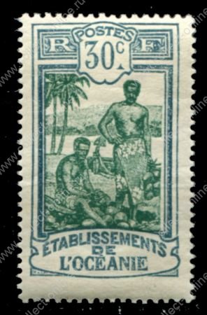 Французская Океания 1927-1930 гг. • Iv# 70 • 30 c. • осн. выпуск • рабочие Канака • MH OG VF
