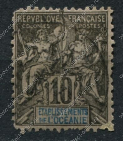 Французская Океания 1892 г. • Iv# 5 • 10 c. • Мир и торговля • стандарт • Used F ( кат. - €13 )
