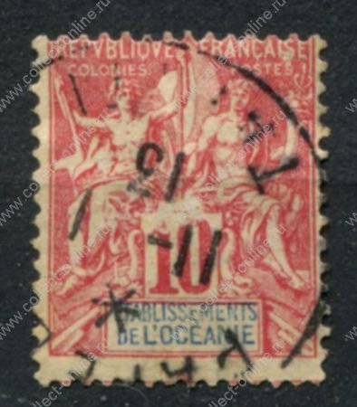 Французская Океания 1900-1907 гг. • Iv# 15 • 10 c. • Мир и торговля • стандарт • Used F-VF
